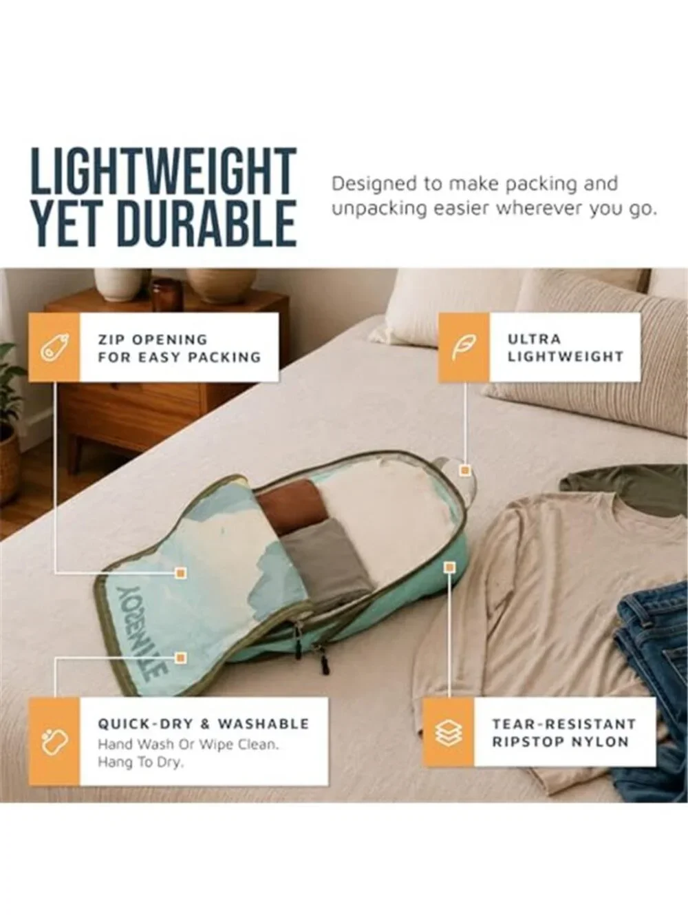 Compression Packing Cubes Travel Organizer Luggage Storage Bags 7 Piece Set